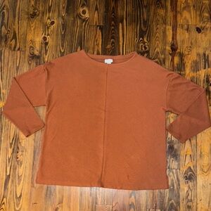 Ava & Viv Women's Terracotta Orange Soft Crew Neck Sweater